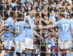 Gasak Luton Town 5-1, Manchester City Sementara di Puncak Klasemen Liga Primer Inggris