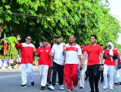 Jalan Sehat dan Berbagai Perlombaan Meriahkan Peringatan HUT ke-79 RI di Diskominfotik Bengkalis