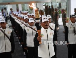 Kirab Api PON XXI Aceh-Sumut Tiba di Medan