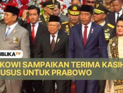 Jokowi Berikan Terima Kasih Khusus untuk Prabowo