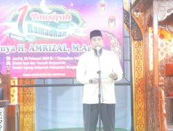 Bupati Kasmarni Sambut 1 Ramadhan di Masjid Agung Istiqomah Bengkalis