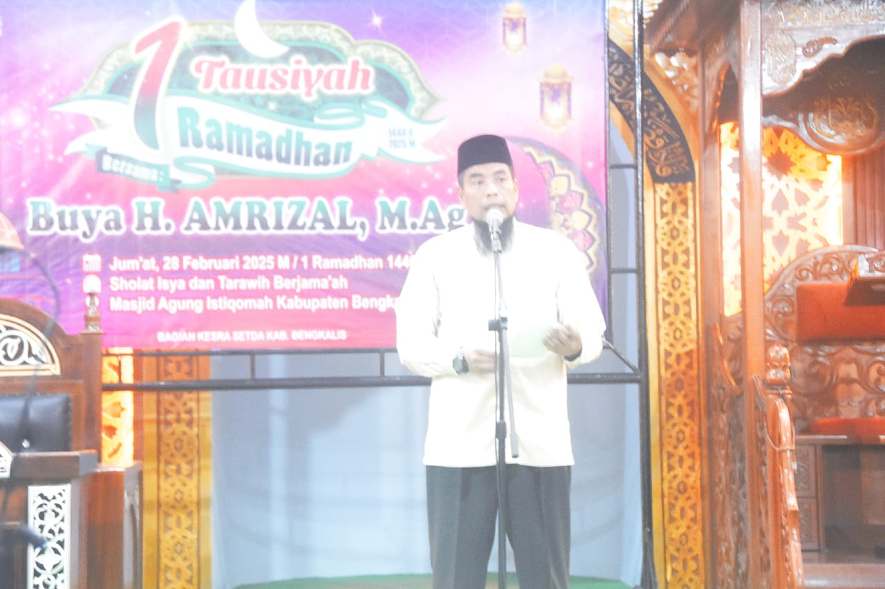 Bupati Kasmarni Sambut 1 Ramadhan di Masjid Agung Istiqomah Bengkalis