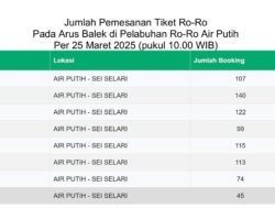 Pemesanan Tiket Arus Balek di Pelabuhan Ro-Ro Air Putih Merambat Naik
