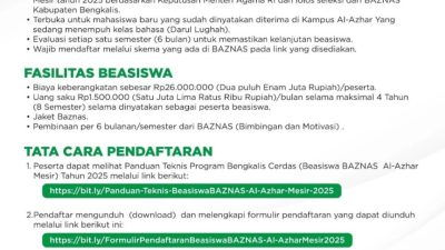 BAZNAS Bengkalis Buka Peluang Studi ke Al-Azhar Mesir Lewat Beasiswa Cendekia 2025