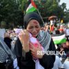 Aksi “Harapan Palestina” Geruduk Kedubes AS di Jakarta