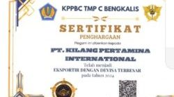 PT KPl RU II Sungai Pakning Raih Penghargaan sebagai Eksportir dengan Devisa Terbesar di Kabupaten Bengkalis
